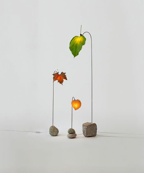swappable rocks and leaves customize your own nature-inspired lamp