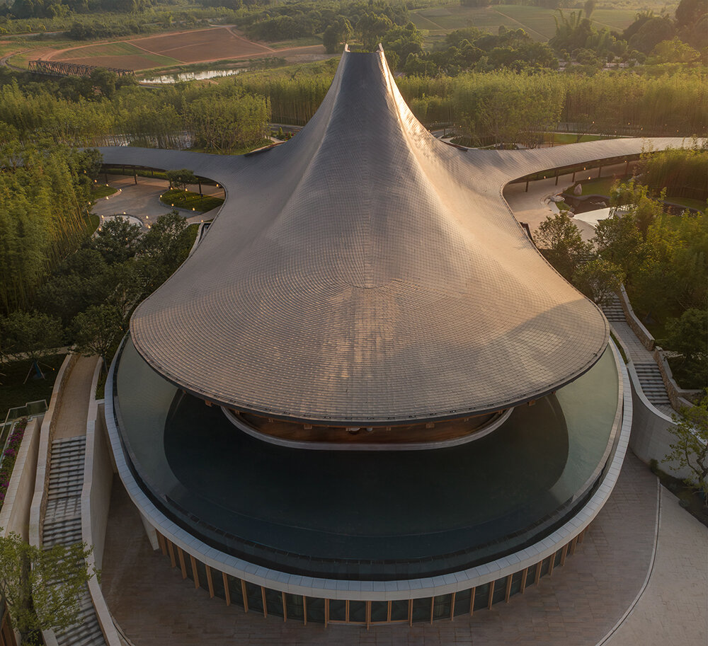 the spine resort by AIM architecture spreads like tentacles across riparian land in china