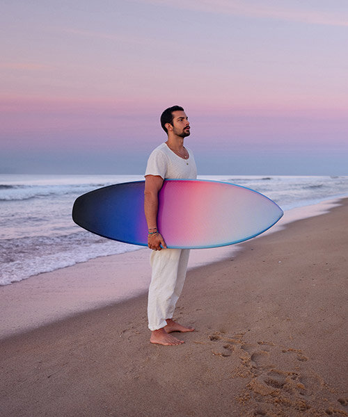 artist theo pinto shows ethereal works at the surf lodge, honoring the montauk sunrise