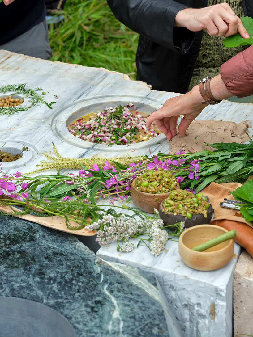 Andres Jacques transformed discarded marble into an outdoor community kitchen in Antwerp