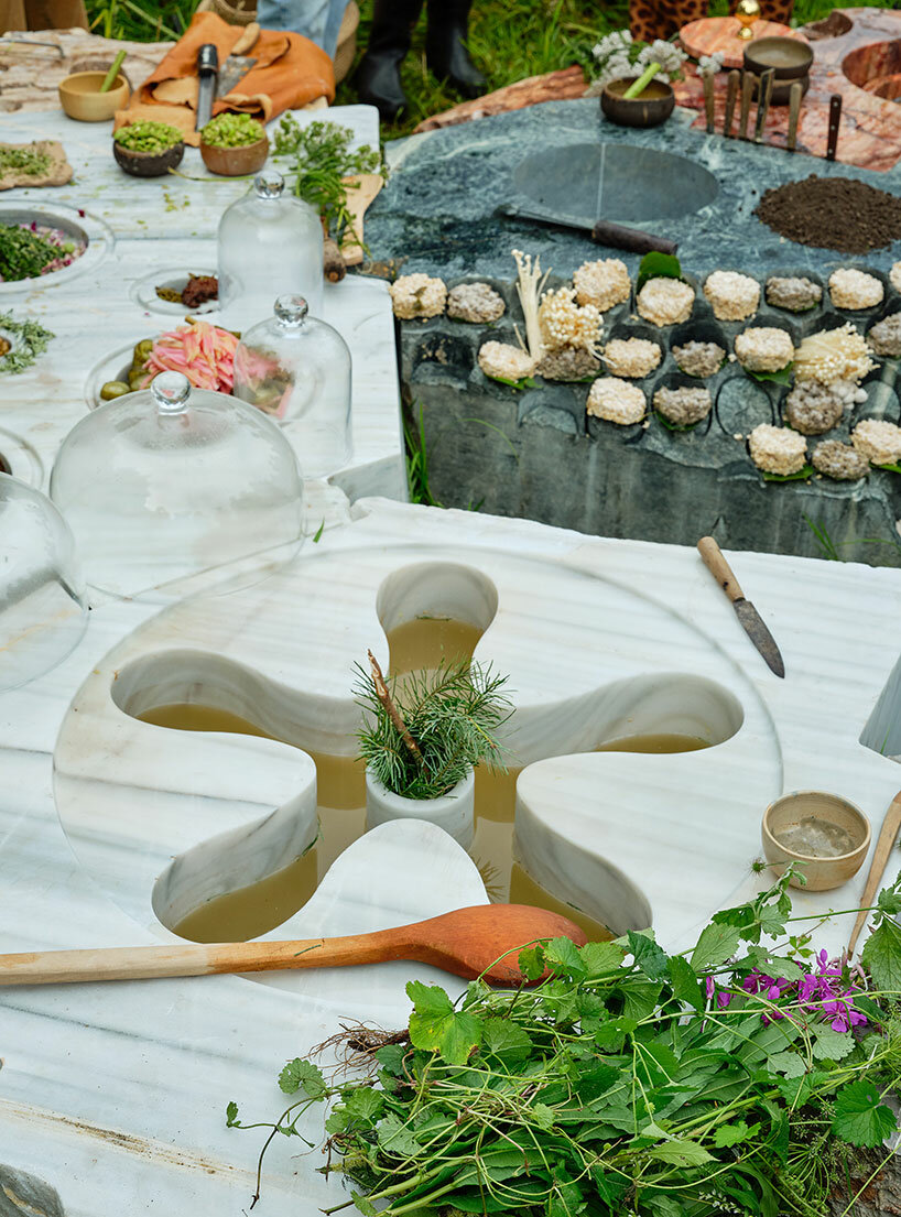 Andres Jacques transformed discarded marble into an outdoor community kitchen in Antwerp