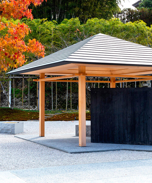 angled walls and folly composition by hajime yoshida echoes traditional japanese gardens