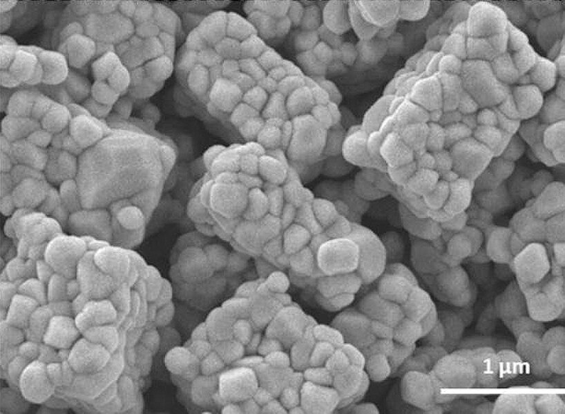 detailed view of indium oxide in the 3D printed ceramic ink monoliths