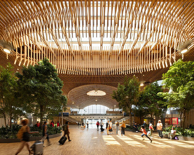world's largest mass timber airport opens to travelers in portland, oregon