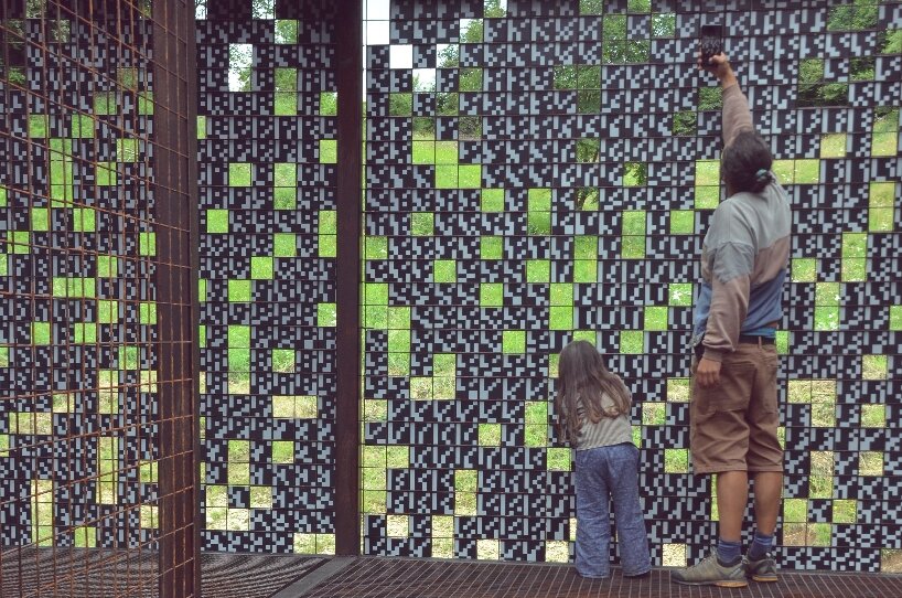 alberto frigo encodes his life as iron pixels with cubic sculpture in the little dolomites