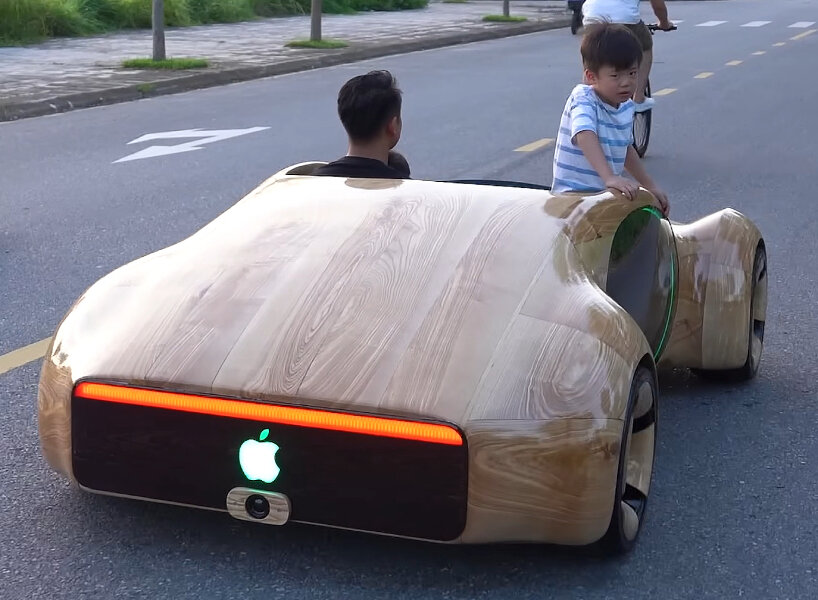 apple concept car wood