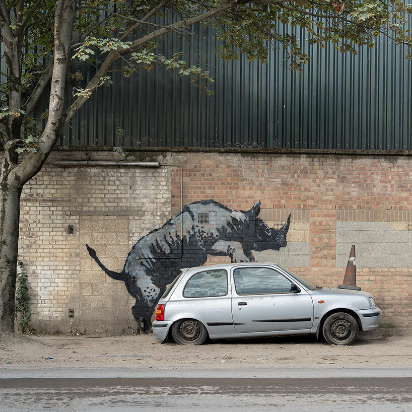 in banksy’s ninth animal mural, a gorilla and a sea lion escape from london zoo