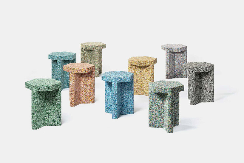 BENTU Design transforma zapatos desechados en taburetes WU de caucho sostenible