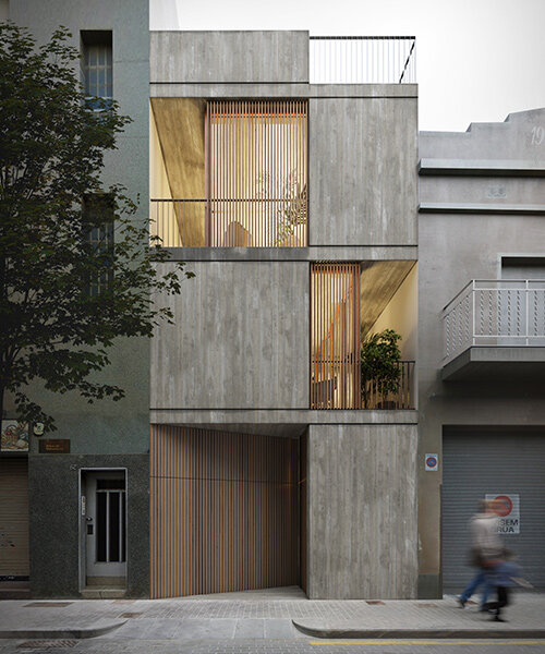 albert brito arquitectura's catalan 'casa 1404' glows through timber screens