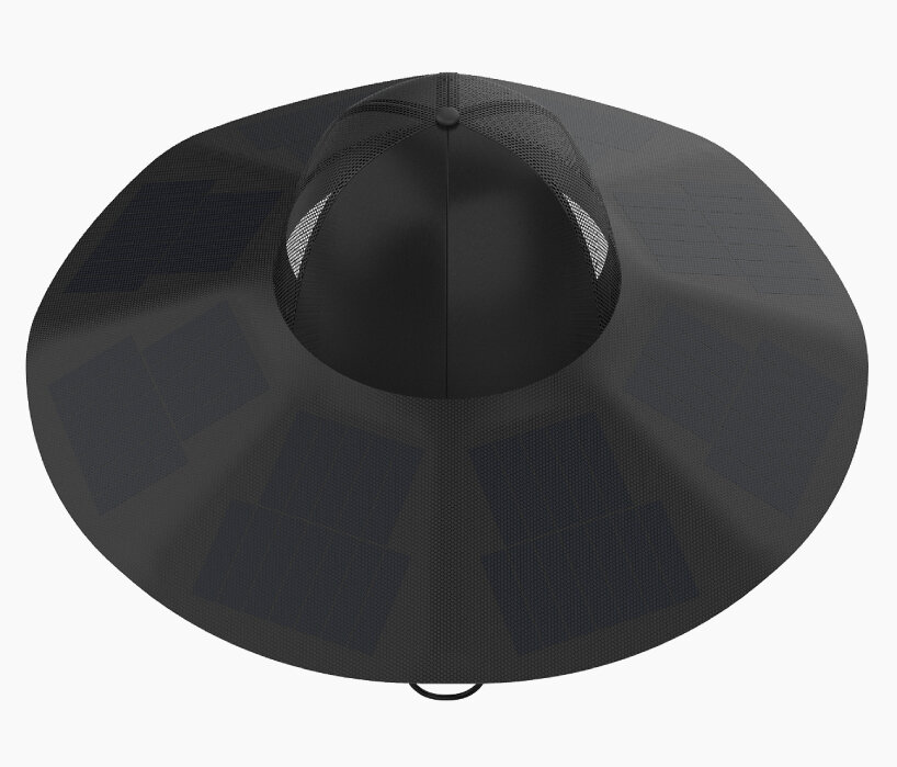 ecoflow’s power hat has solar panels so users can charge their devices ...