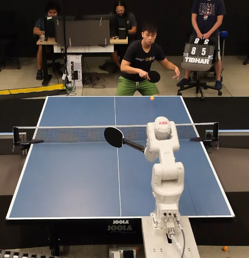 against the intermediate players, the robot arm won 55 percent of its matches