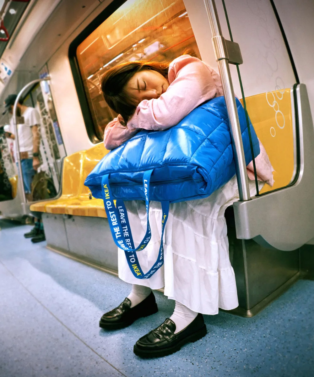 IKEA redesigns iconic blue bag to create a plush, portable pillow