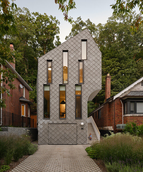 diamond-shaped tiles clad toronto's 'neville park house' by architects reigo & bauer