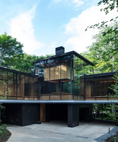 NOT A HOTEL KITAKARUIZAWA IRORI blends wood and glass amid japanese woodland