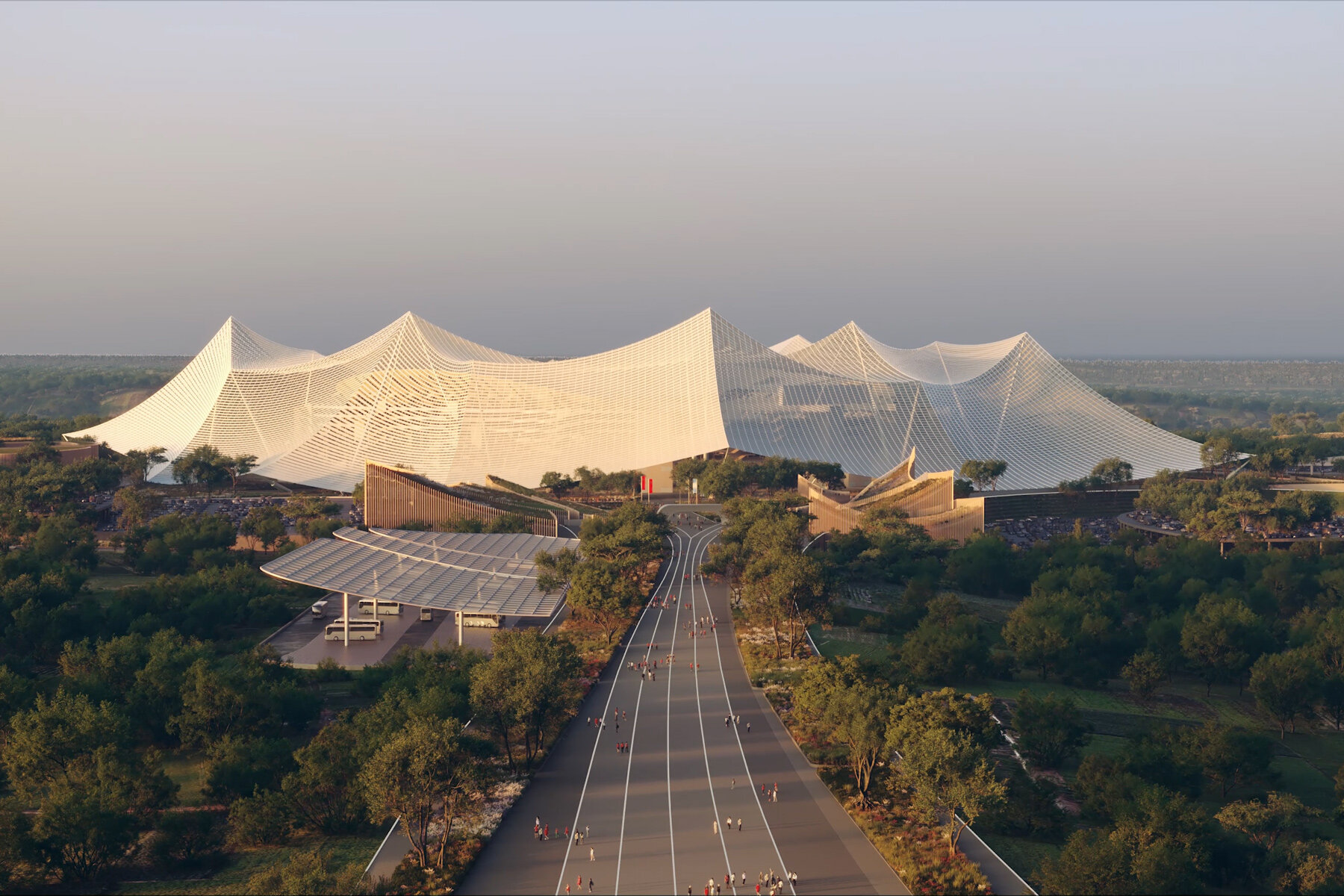 world's largest football stadium to be shrouded in a 'tent' roof in morocco