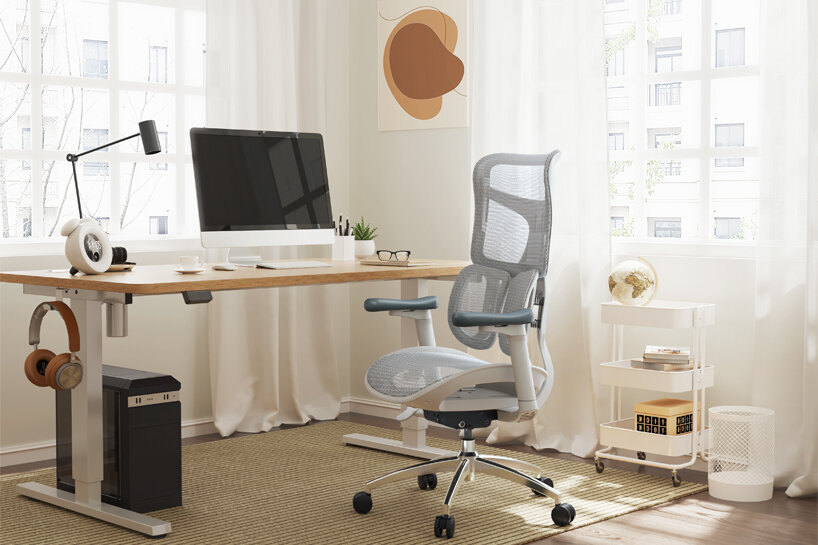 La serie ergonómica doro de SIHOO mejora la comodidad al sentarse mediante soporte lumbar, para el cuello y los brazos.