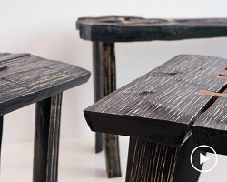 coppiced sweet chestnut wood sculpts tree furniture collection by masao rong
