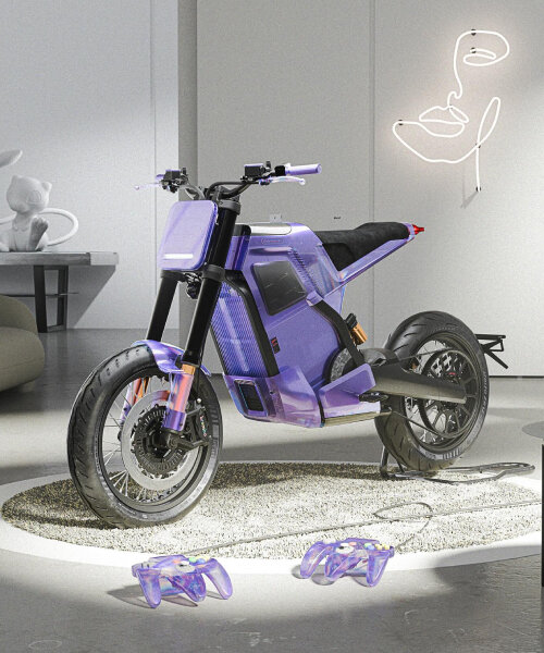 DAB 1α electric motorcycle goes atomic purple, reviving nintendo’s retro game boy color