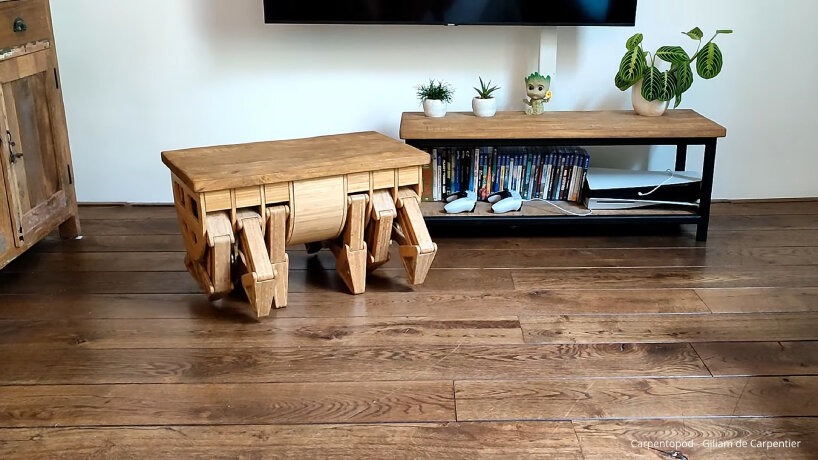 carpentopod walking wooden table