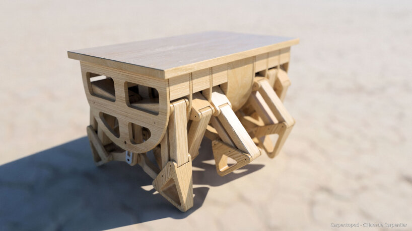 say hello to carpentopod, a 12-legged walking wooden table that can ...