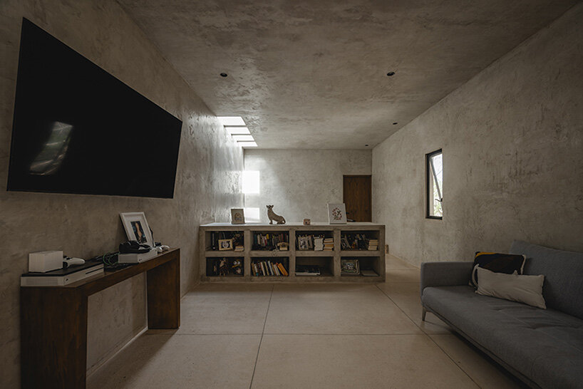 concrete residence with integrated yoga studio weaves around yucatan's endemic trees