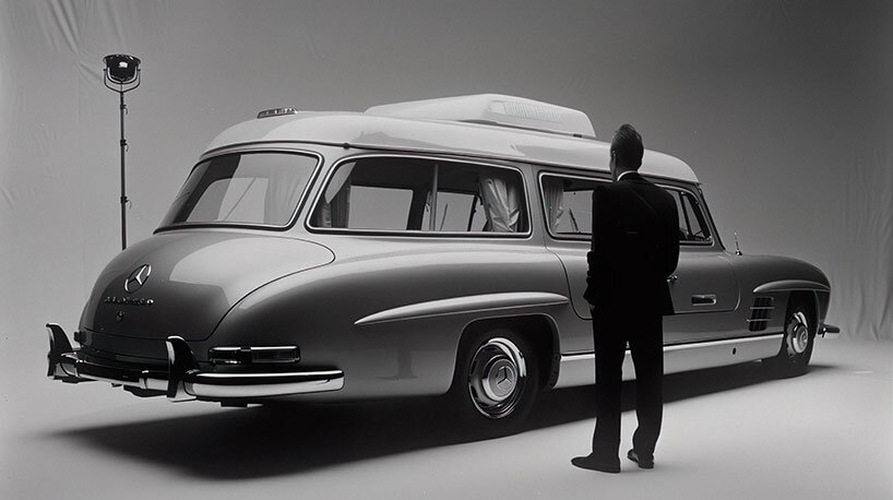 ferrari camper vans and other imaginary secret cars jump out of mr. françois' AI photo book