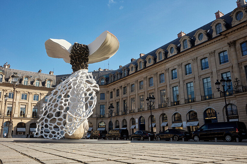 a giant triple mushroom by carsten höller sprouts in paris' place vendôme