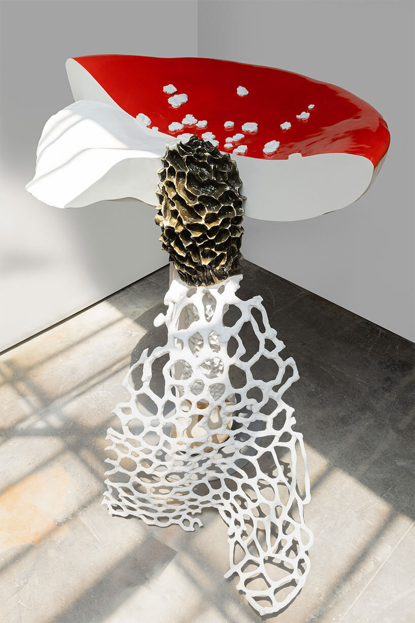 a giant triple mushroom by carsten höller sprouts in paris' place vendôme