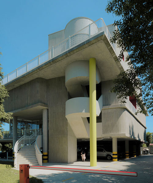 MUA sculpts concrete curved staircase for green cape botanico hotel set on georgian coast