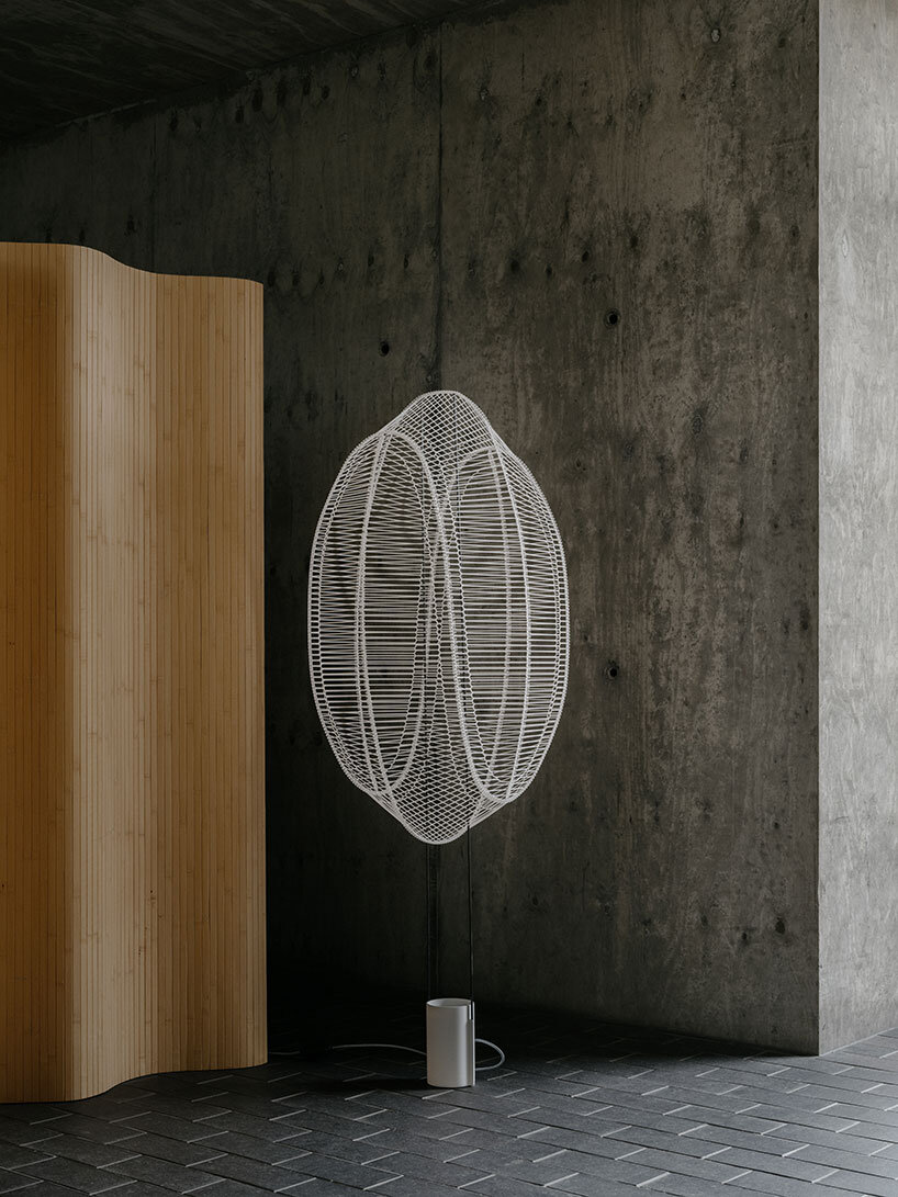 raw edges introduces eco-conscious sculptural mesh lighting series at london design festival