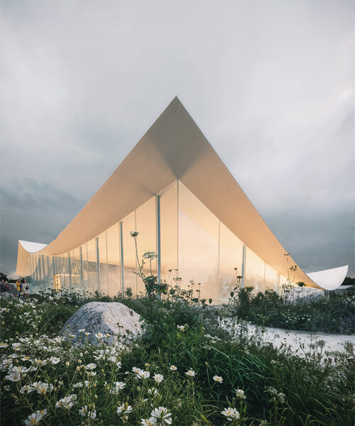 BIG to revive danish supermarket complex as museum for paper art with draping roof