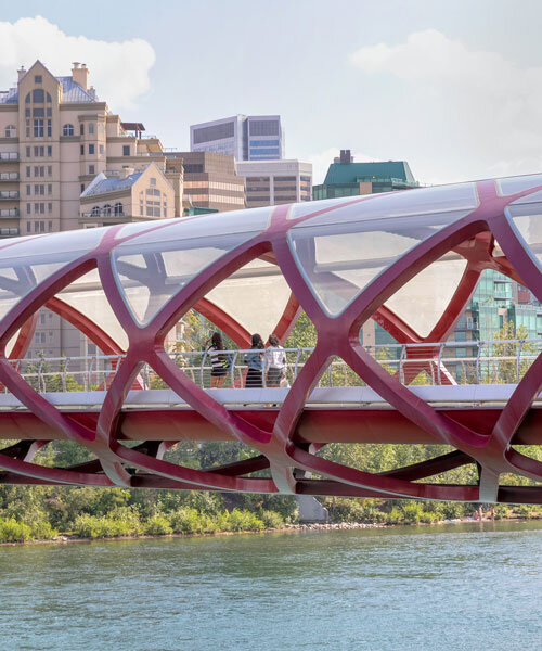 santiago calatrava's twisting peace bridge captured in new photographs by danica kus