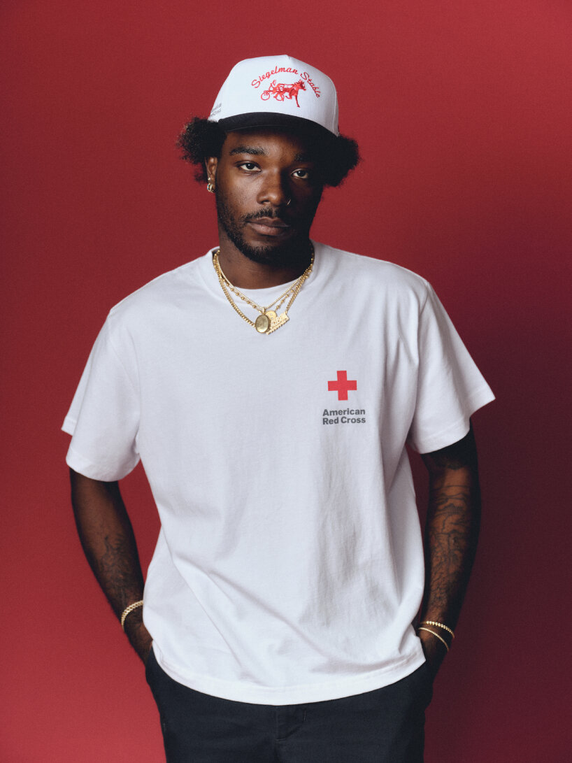 the limited-edition Red Cross and Siegelman Stable hat comes in a classic red and black color scheme