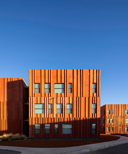 shadows shift throughout the day on RT2 apartments' undulating facade in mexico