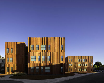 shadows shift throughout the day on RT2 apartments' undulating facade in mexico