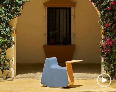 rocking pouffe-table hybrid by dsignio redefines workspaces with a nostalgic twist