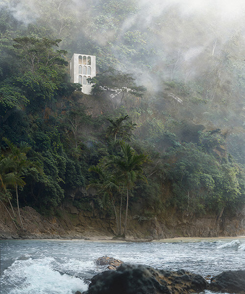 kohlerstraumann punctuates lush phillipines cliffside with modern bungalow