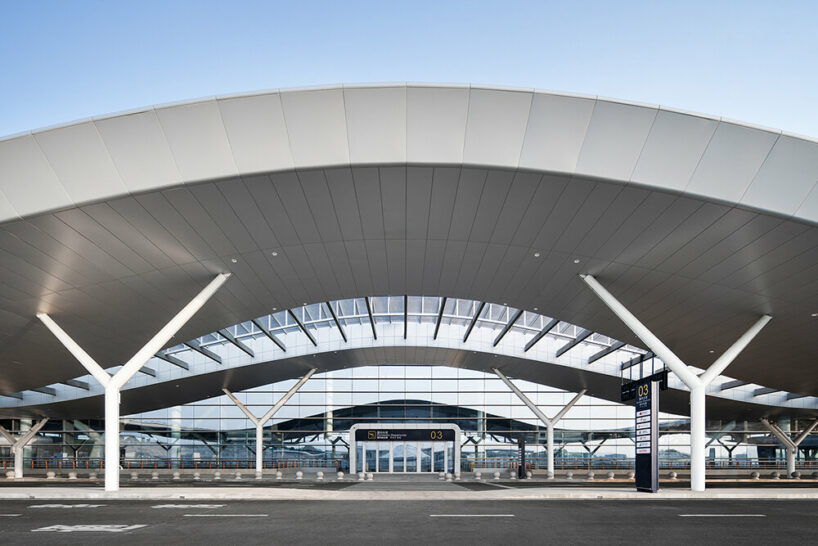 aedas' rippling terminal for yantai penglai airport echoes nearby mountains