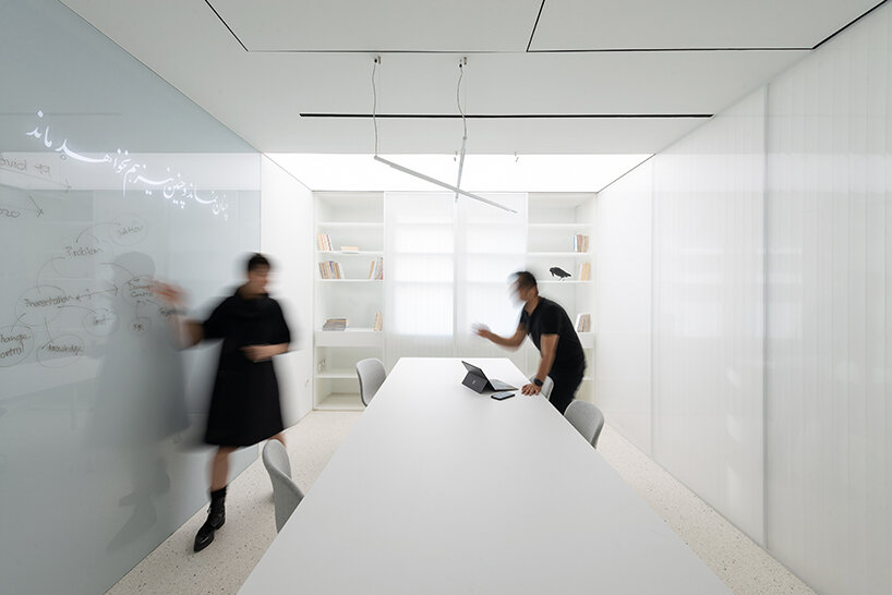 acrylic sheets add transparency to four-dimensional office by rooydaad architects in istanbul