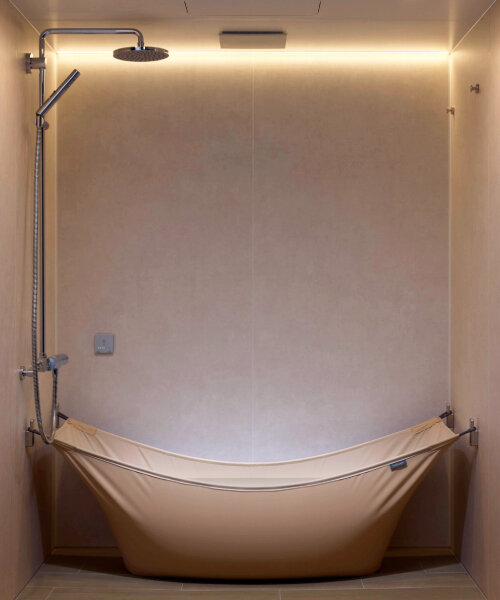 bathtope, a removable fabric bathtub for shower room, unfolds at DESIGNART tokyo 2024