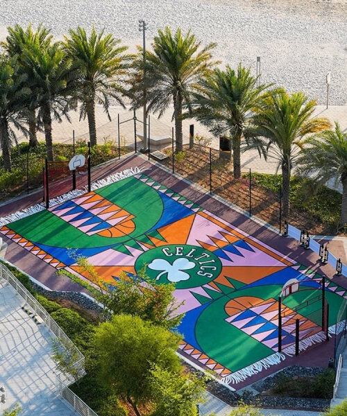 shoot hoops on a middle eastern rug at katrien vanderlinden’s basketball court in abu dhabi