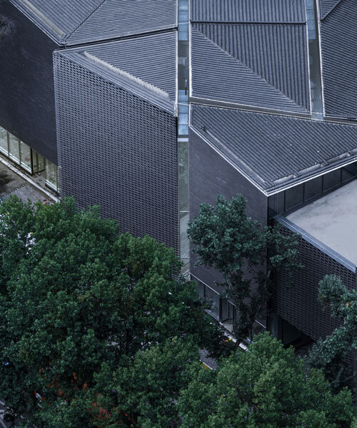 layered brick facade wraps art gallery, part of citang street regeneration project in chengdu