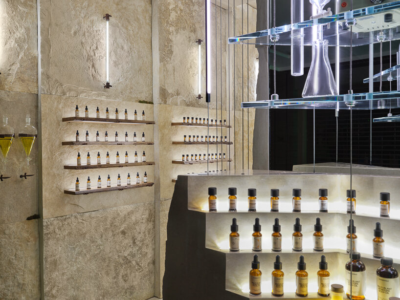 quarries inspire shelving system in dongqi design's shanghai store