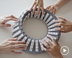 google introduces double-sided, twisted Gboard so multiple people can type or code at once