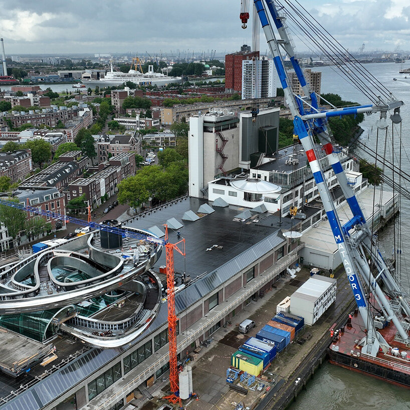 MAD architects’ fenix museum nears completion with double-helix staircase in rotterdam