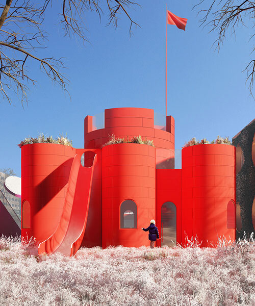 vibrant circular hubs emerge from playful park landscape conceived by alberto menozzi