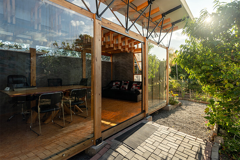 prefabricated wooden structure hosts multifunctional space for quinta fachada in ecuador