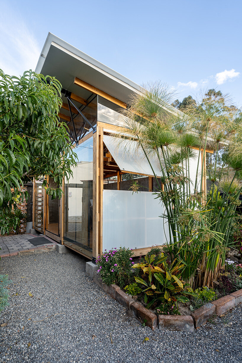 prefabricated wooden structure hosts multifunctional space for quinta fachada in ecuador