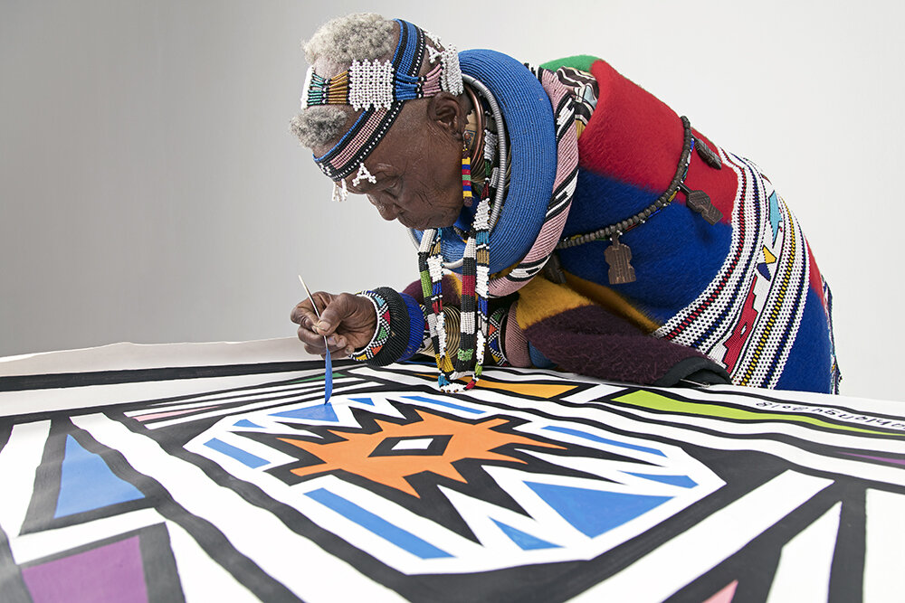 esther mahlangu's large-scale mural at serpentine marks her first public artwork in UK