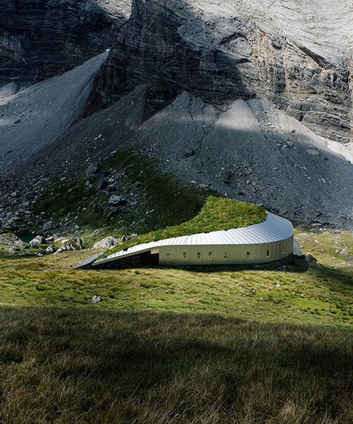 snøhetta's grassy mountain refuge will skim the slopes of france's pyrenees national park